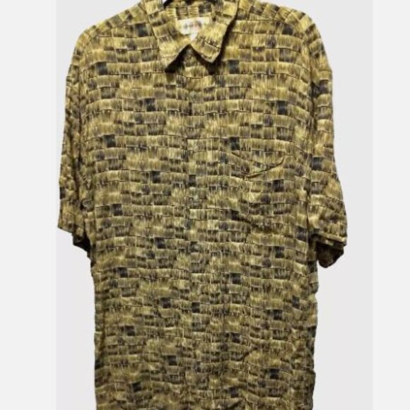 Campia Moda Men’s Hawaiian Shirt Size L Short Sleeve Button Front Collar EUC - Picture 2 of 15